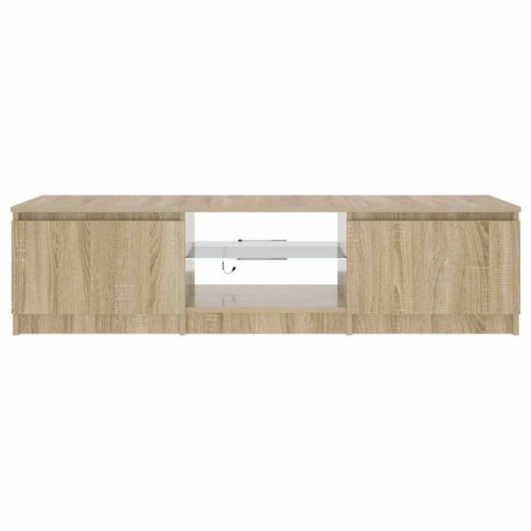 vidaXL TV-benk med LED røkt eik 140x40x36 cm