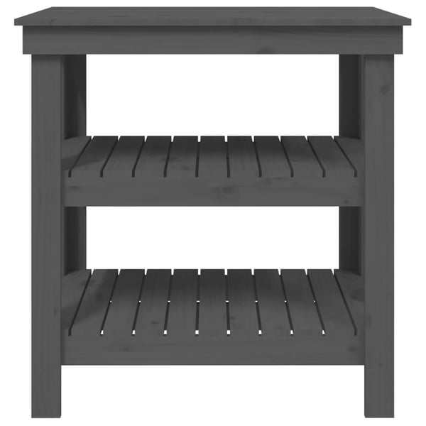vidaXL Työpenkki harmaa 78,5x50x80 cm täysi mänty