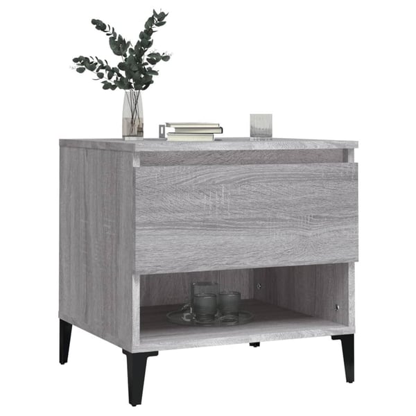 vidaXL sidebord 50x46x50 cm konstrueret træ grå sonoma-eg