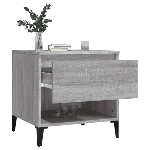 vidaXL sidebord 50x46x50 cm konstrueret træ grå sonoma-eg