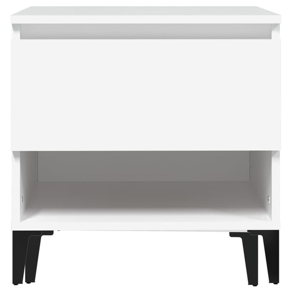 vidaXL Sidebord hvit 50x46x50 cm konstruert tre