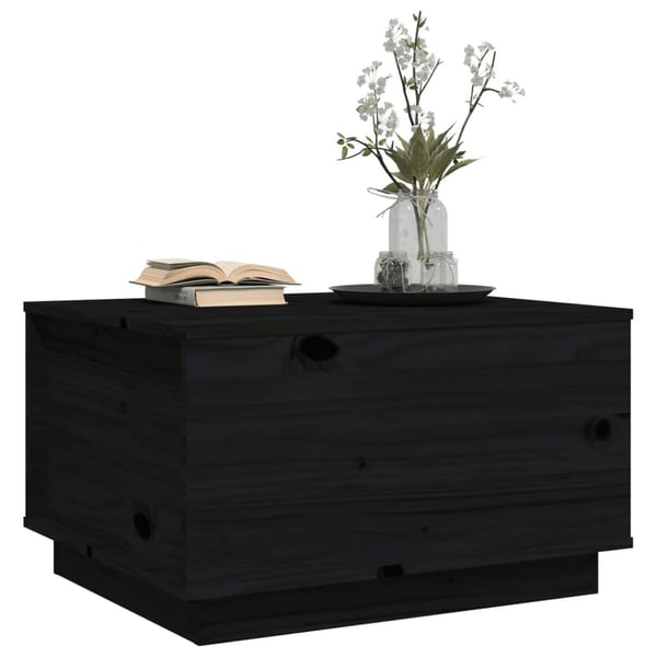 vidaXL sofabord 60x50x35 cm massivt fyrretræ sort