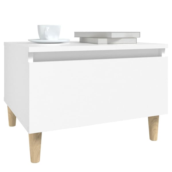 vidaXL Sidebord 2 stk hvit 50x46x35 cm konstruert tre