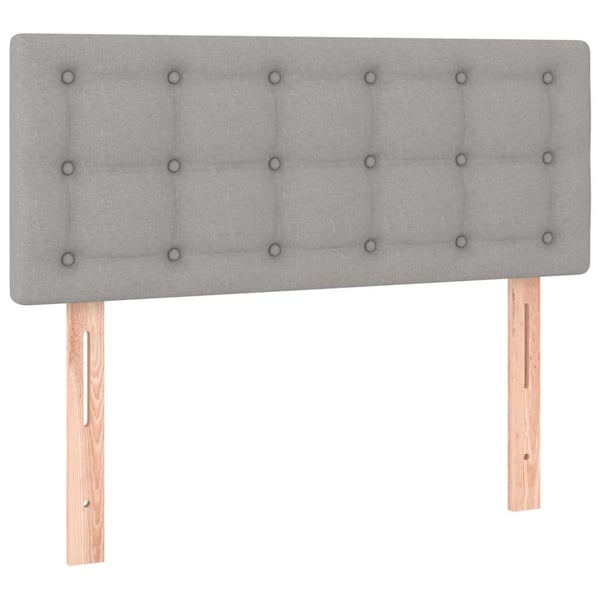 vidaXL sengegavl 80x5x78/88 cm stof lysegrå