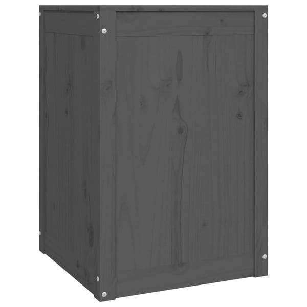 vidaXL vasketøjskurv 44x44x66 cm massivt fyrretræ grå