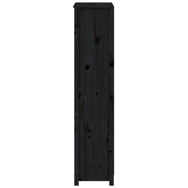 vidaXL skab 80x35x154 cm massivt fyrretræ sort
