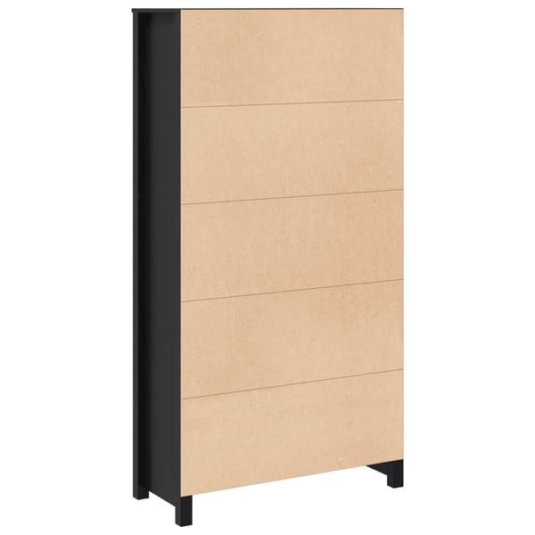 vidaXL skab 80x35x154 cm massivt fyrretræ sort
