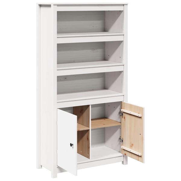 vidaXL skab 80x35x154 cm massivt fyrretræ hvid