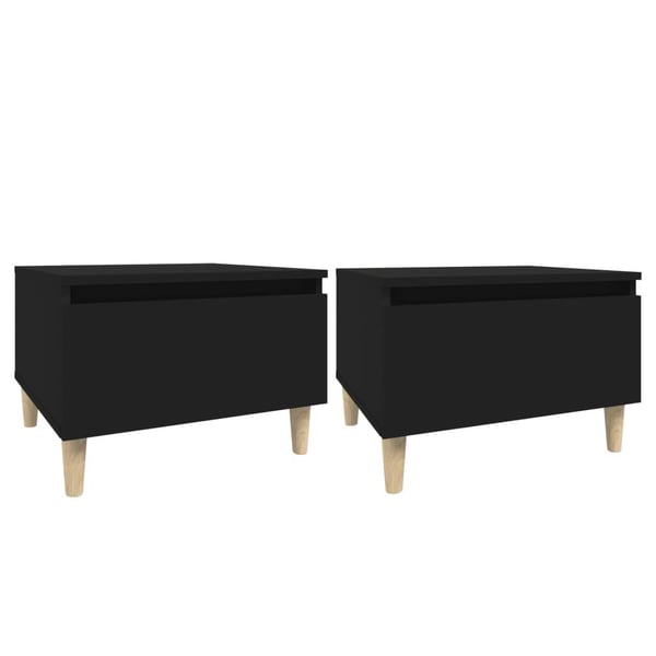 vidaXL sideborde 2 stk. 50x46x35 cm konstrueret træ sort