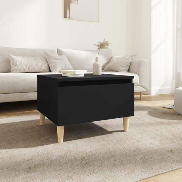 vidaXL sidebord 50x46x35 cm konstrueret træ sort