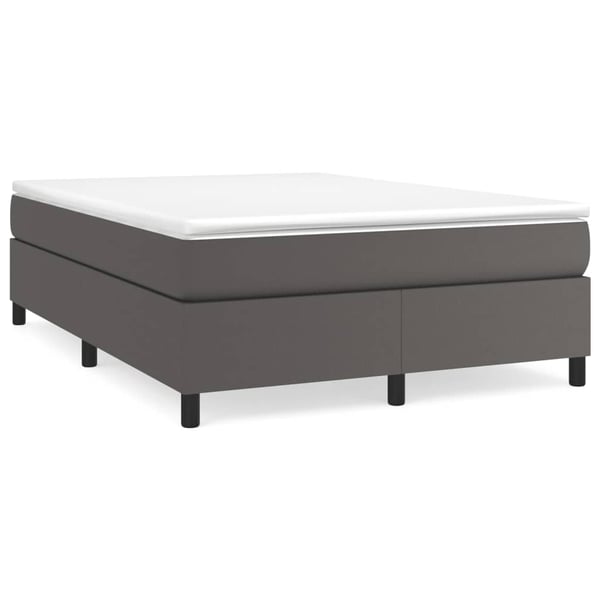 vidaXL Boxspring sengeramme 140x200 cm kunstlæder grå