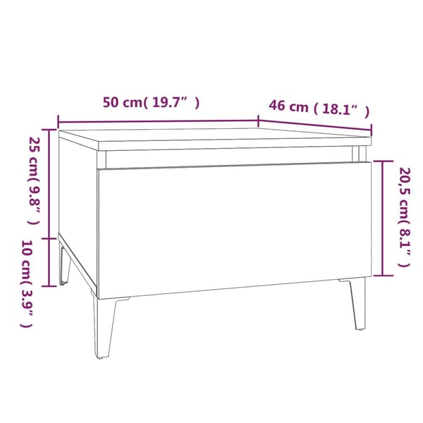 vidaXL Sidebord 2 stk svart 50x46x35 cm konstruert tre