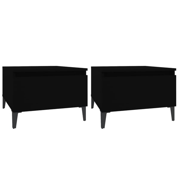 vidaXL Sidebord 2 stk svart 50x46x35 cm konstruert tre