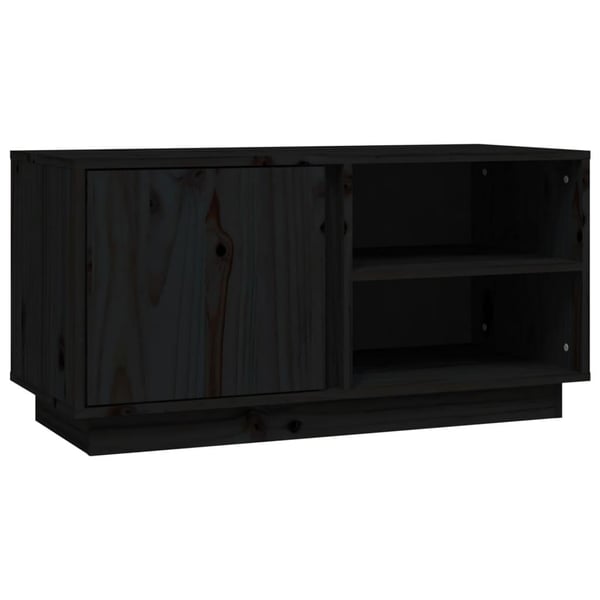 vidaXL tv-bord 80x35x40,5 cm massivt fyrretræ sort