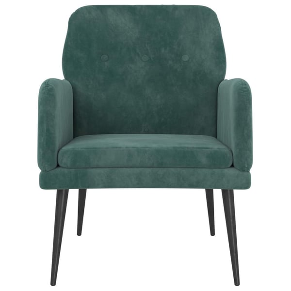 vidaXL lænestol 62x79x79 cm velour mørkegrøn