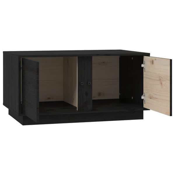 vidaXL Sohvapöytä musta 80x50x40 cm täysi mänty
