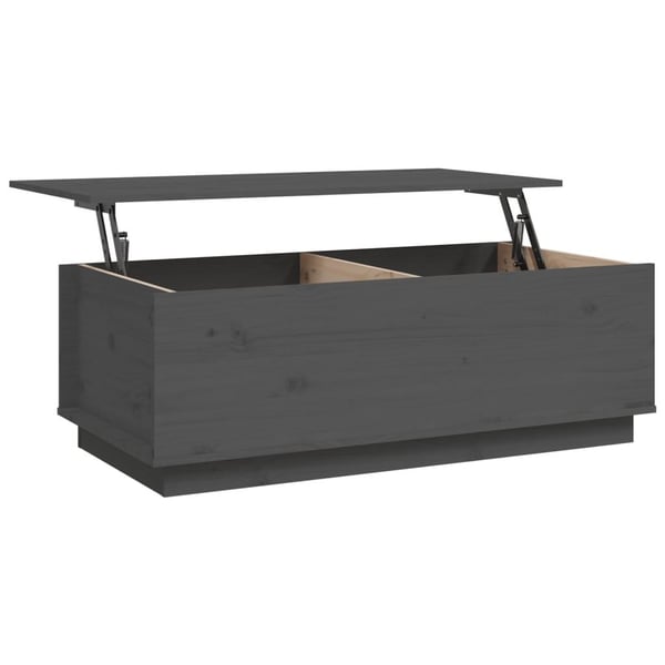 vidaXL sofabord 100x50x35 cm massivt fyrretræ grå