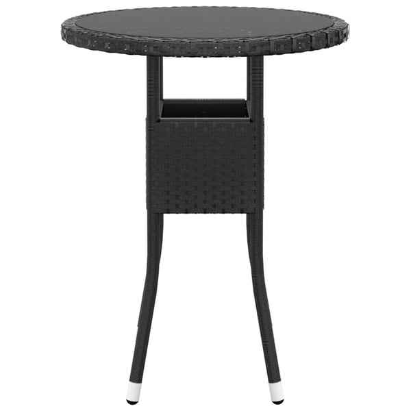 vidaXL spisebordssæt til haven 3 dele polyrattan sort