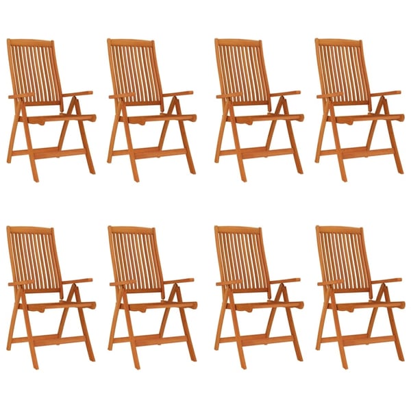 vidaXL Klappstoler 8 stk heltre eukalyptus