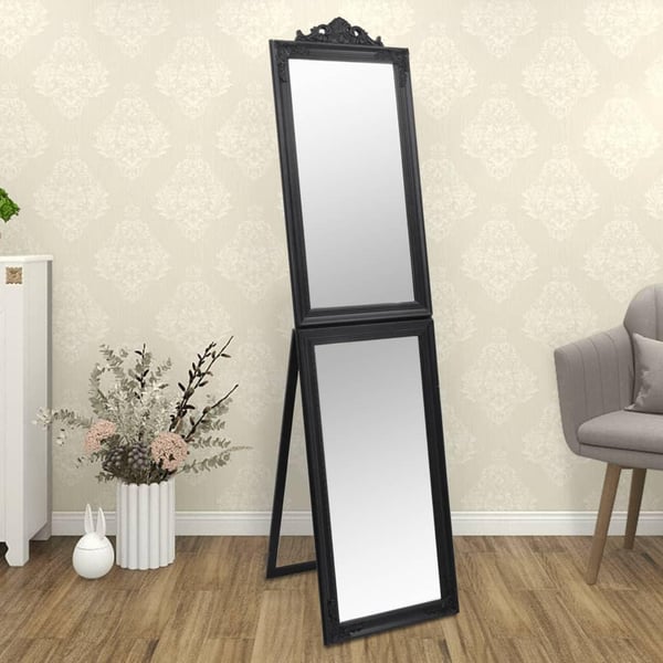 vidaXL Vapaasti seisova peili musta 50x200 cm