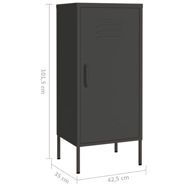 vidaXL Oppbevaringsskap antrasitt 42,5x35x101,5 cm stål