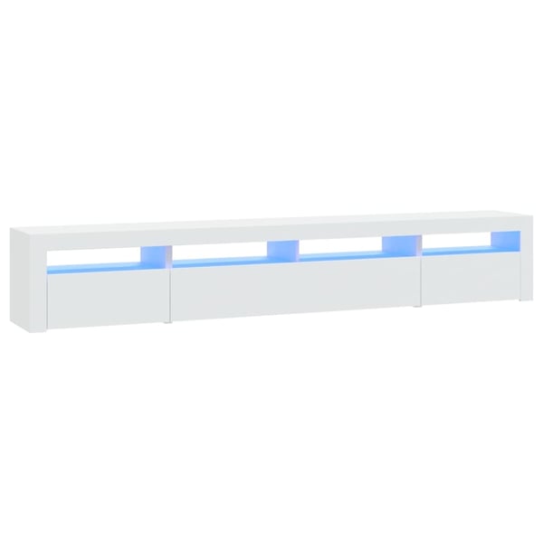vidaXL TV-benk med LED-lys hvit 240x35x40 cm
