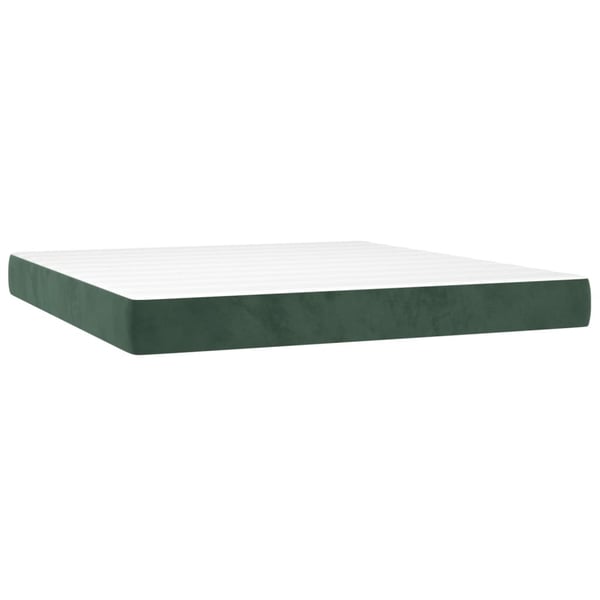 vidaXL Ramsäng med madrass mörkgrön 160x200 cm sammet