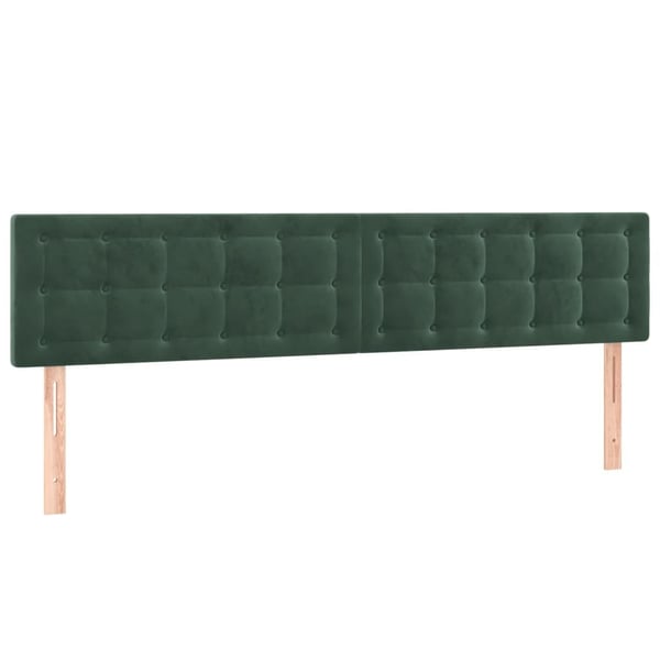 vidaXL kontinentalseng med madras 160x200 cm fløjl mørkegrøn