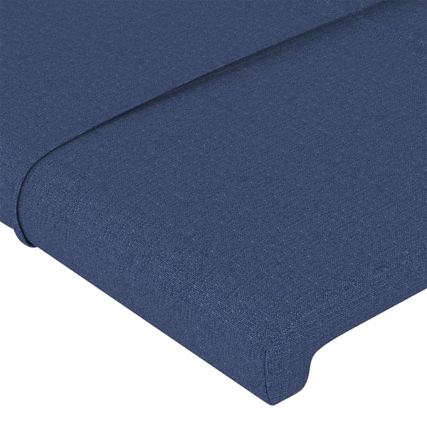 vidaXL sengeramme med sengegavl 90x190 cm stof blå