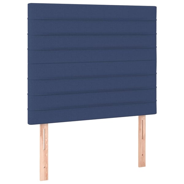vidaXL sengeramme med sengegavl 90x190 cm stof blå