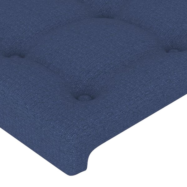 vidaXL sengeramme med sengegavl 90x190 cm stof blå