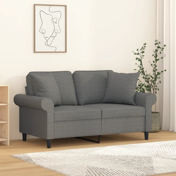 vidaXL pyntepuder 2 stk. 40x40 cm stof mørkegrå