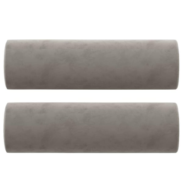 vidaXL pyntepuder 2 stk. Ø15x50 cm velour lysegrå
