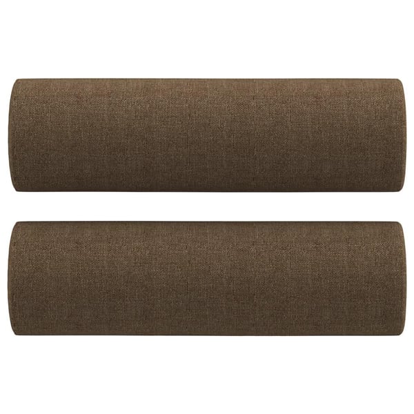 vidaXL Prydnadskuddar 2 st brun Ø15x50 cm tyg