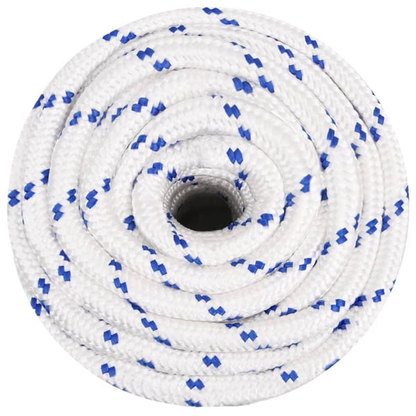 vidaXL Veneköysi valkoinen 20 mm 25 m polypropeeni