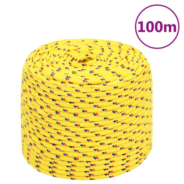 vidaXL Veneköysi keltainen 8 mm 100 m polypropeeni