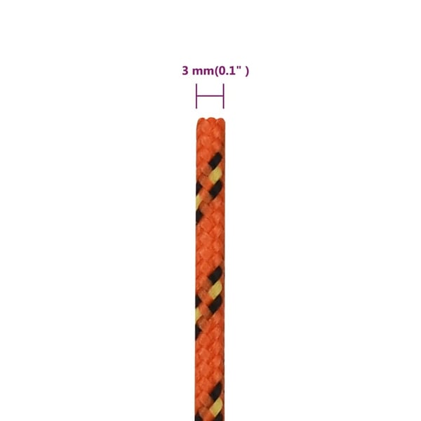 vidaXL Veneköysi oranssi 3 mm 100 m polypropeeni
