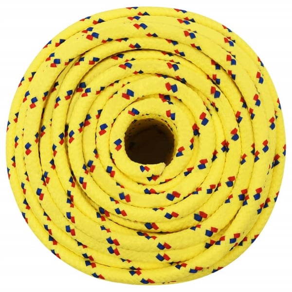 vidaXL Båttau gul 14 mm 25 m polypropylen