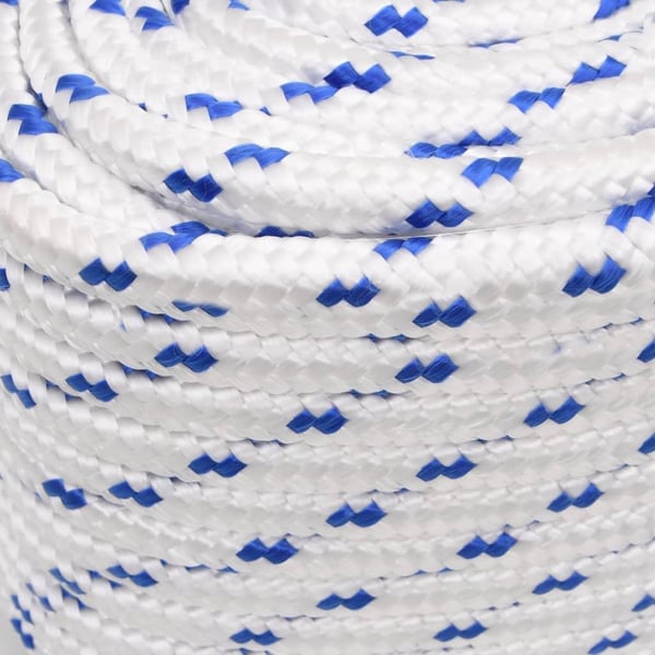 vidaXL Båttau hvit 18 mm 25 m polypropylen