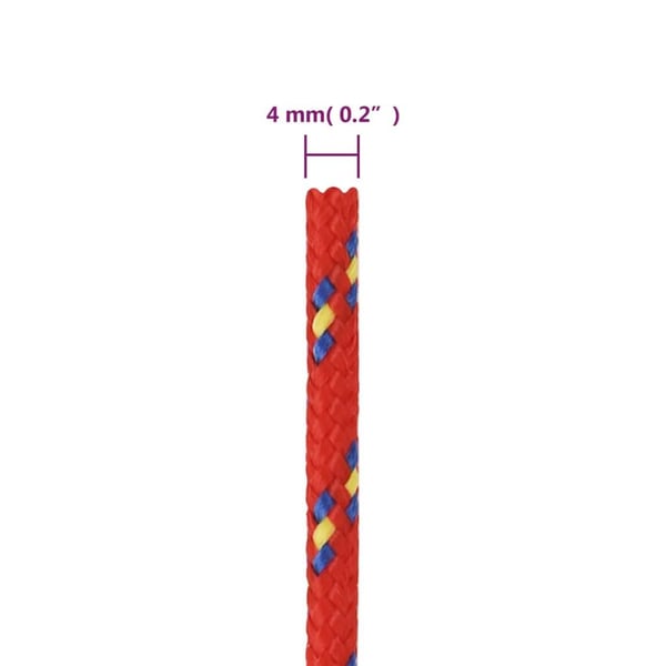 vidaXL Veneköysi punainen 4 mm 250 m polypropeeni