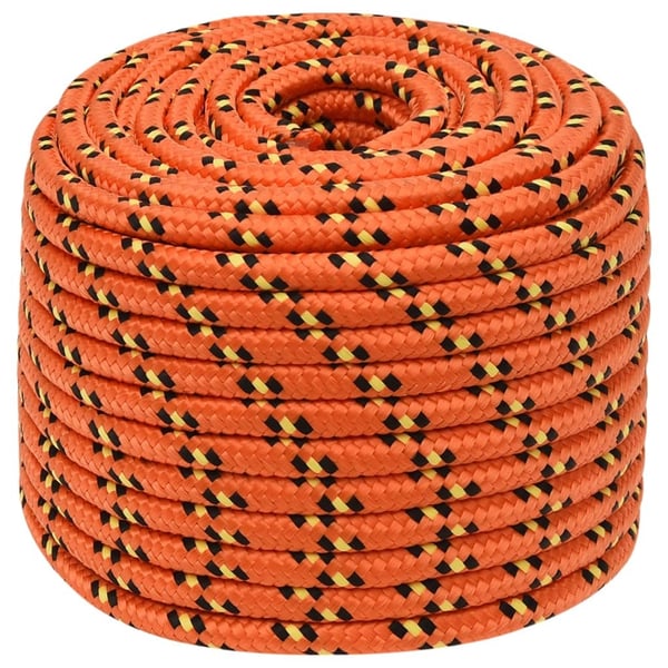 vidaXL Båttau oransje 12 mm 25 m polypropylen