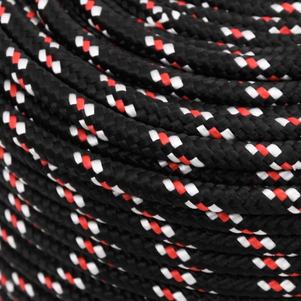 vidaXL Båttau svart 8 mm 50 m polypropylen