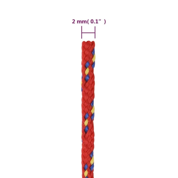 vidaXL Båttau rød 2 mm 50 m polypropylen