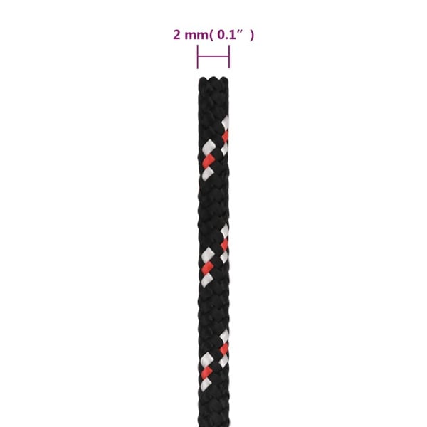 vidaXL Båttau svart 2 mm 500 m polypropylen