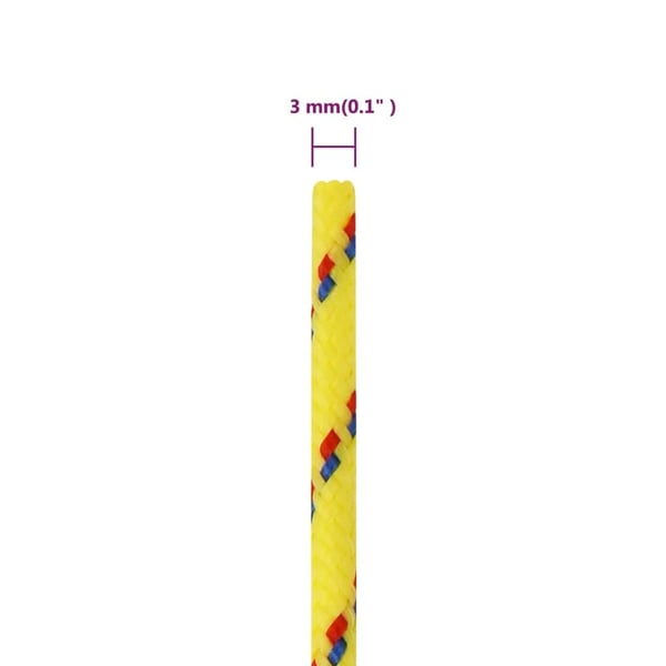 vidaXL Båttau gul 3 mm 250 m polypropylen