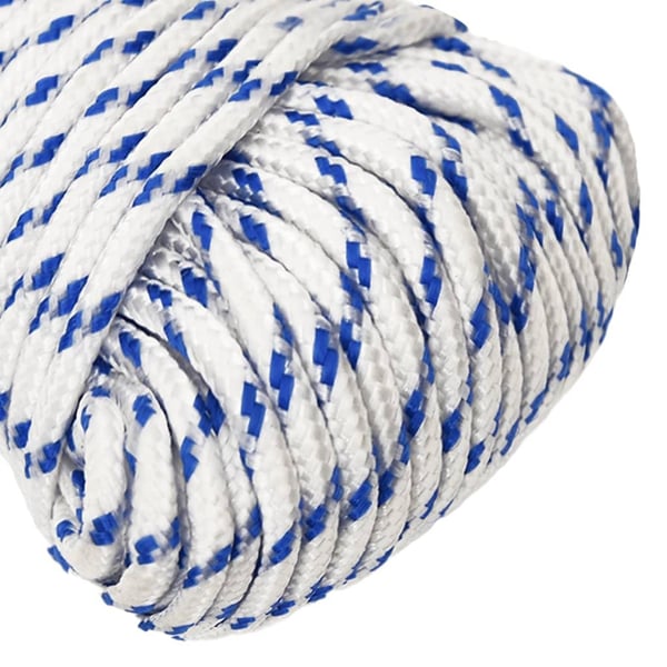 vidaXL Båttau hvit 5 mm 50 m polypropylen