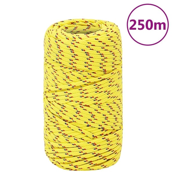 vidaXL Båttau gul 2 mm 250 m polypropylen