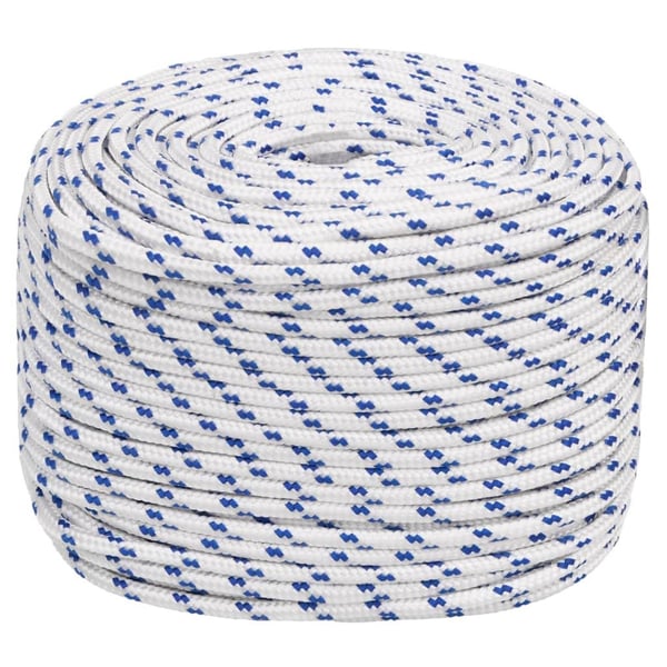 vidaXL Båttau hvit 6 mm 50 m polypropylen