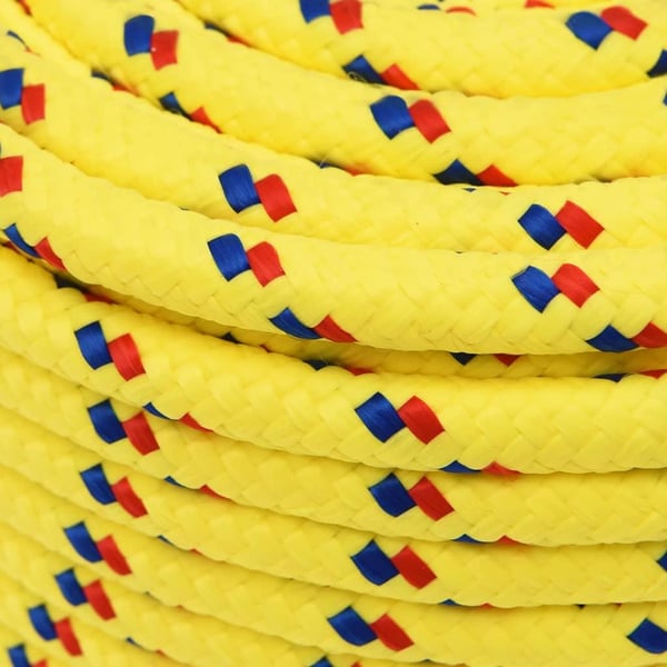 vidaXL Båttau gul 12 mm 25 m polypropylen