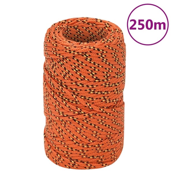 vidaXL tovværk til båd 2 mm 250 m polypropylen orange